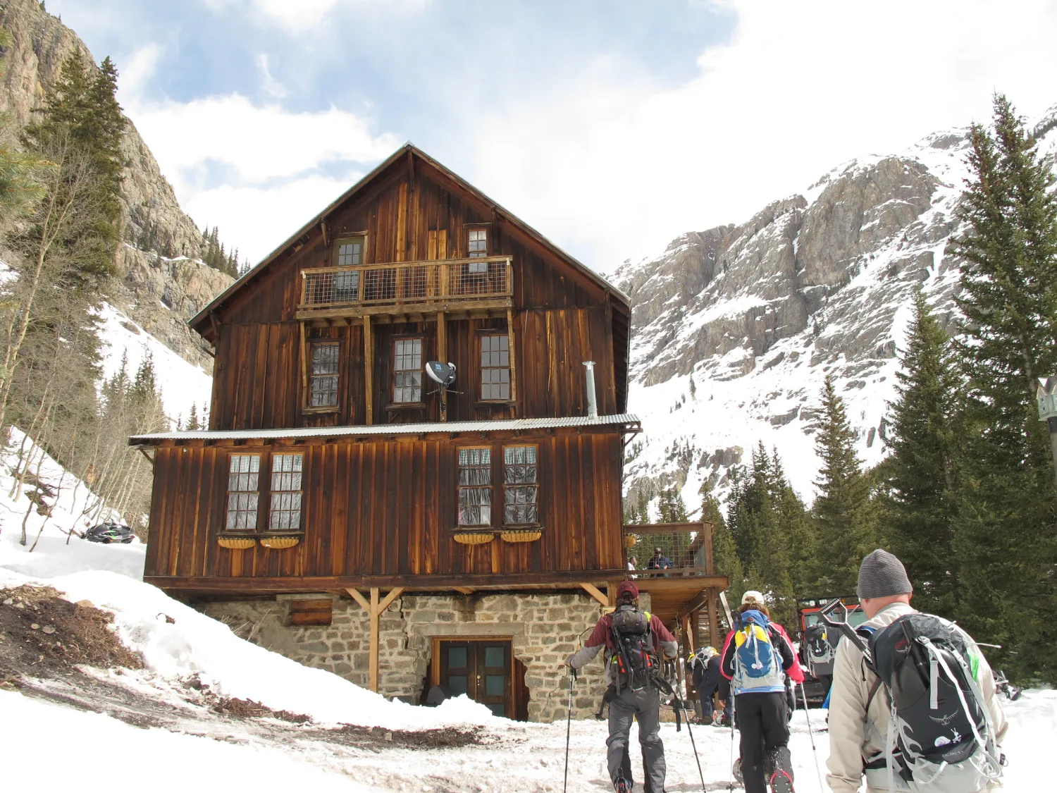A remote mining lodge in the mountains